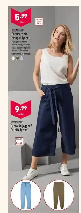 ALDI Up2fashion Camiseta Sin Mangas Lyocell Up2fashion Pantalón Jogger - Culotte Lyocell oferta