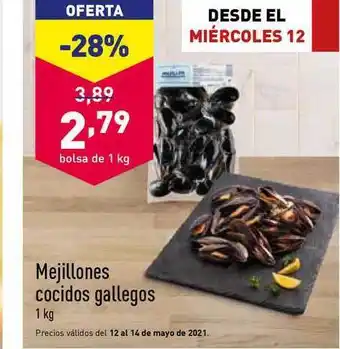 ALDI Mejillones Cocidos Gallegos 1kg oferta