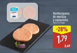ALDI Hamburguesa de merluza y camarones oferta