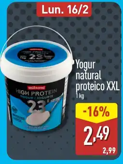 ALDI MILSANI Yogur natural proteico XXL oferta