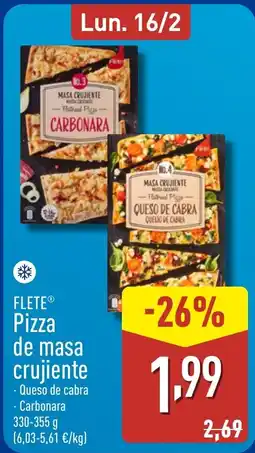 ALDI FLETE Pizza de masa crujiente oferta