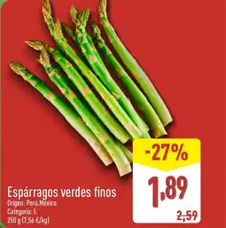 ALDI Espárragos verdes finos oferta