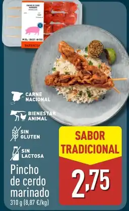 ALDI Pincho de cerdo marinado oferta