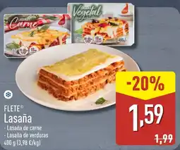 ALDI FLETE Lasaña oferta