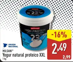 ALDI MILSANI Yogur natural proteico XXL oferta