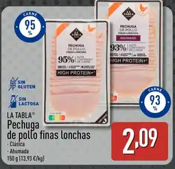 ALDI LA TABLA Pechuga de pollo finas lonchas oferta