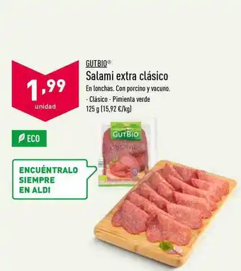 ALDI Gutbio Salami Extra Clásico oferta