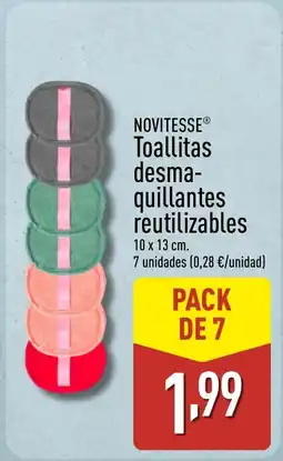 ALDI NOVITESSE Toallitas desma- quillantes reutilizables oferta