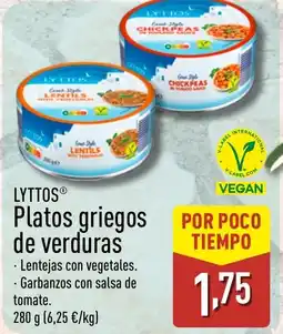 ALDI LYTTOS Platos griegos de verduras oferta