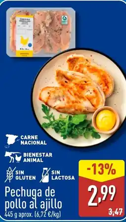 ALDI Pechuga de pollo al ajillo oferta