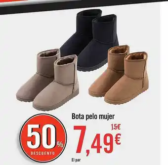 Carrefour 50% Descuento Bota Pelo Mujer oferta