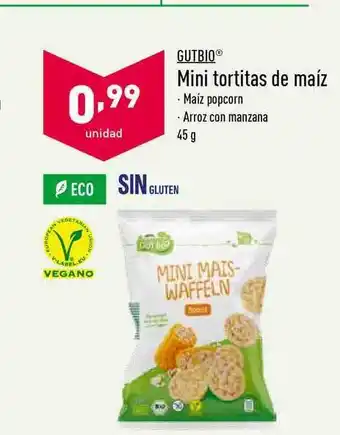 ALDI Gutbio Mini Tortitas De Maíz 45g oferta