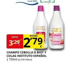 Supermercados MAS INSTITUTO ESPAÑOL Champú cebolla o biot y colag oferta