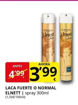 Supermercados MAS ELNETT Laca fuerte o normal oferta