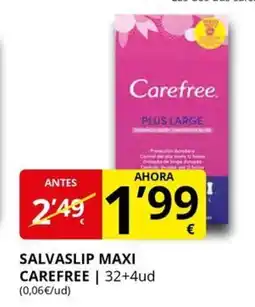Supermercados MAS CAREFREE Salvaslip maxi oferta