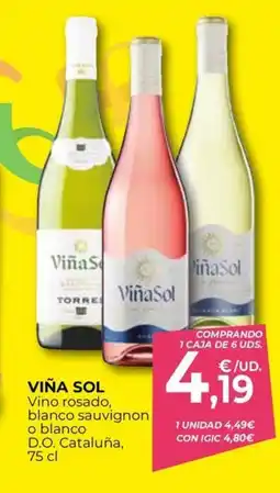 CashDiplo VIÑA SOL Vino rosado, blanco sauvignon o blanco D.O. Cataluña oferta