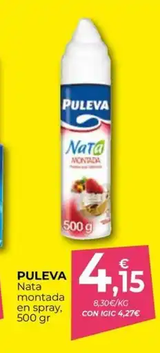 CashDiplo PULEVA Nata montada en spray oferta