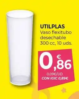 CashDiplo UTILPLAS Vaso flexitubo desechable 300 cc oferta