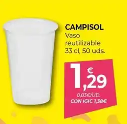CashDiplo CAMPISOL Vaso reutilizable oferta