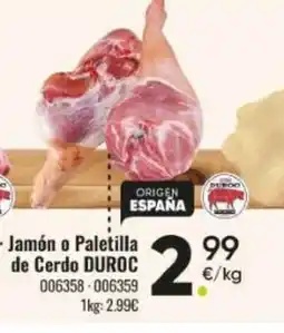 Family Cash DUROC Jamón o Paletilla de Cerdo oferta
