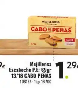 Family Cash CABO PEÑAS Mejillones Escabeche oferta