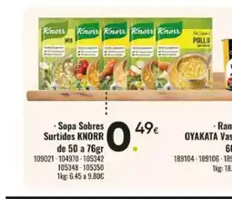 Family Cash KNORR Sopa Sobres Surtidos oferta