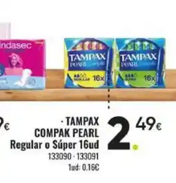 Family Cash TAMPAX COMPAK PEARL Regular o Súper 16ud oferta