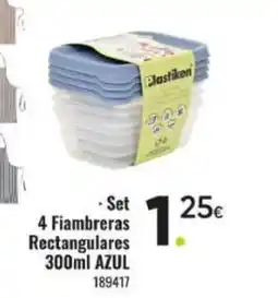 Family Cash AZUL Set 4 Fiambreras Rectangulares 300ml oferta