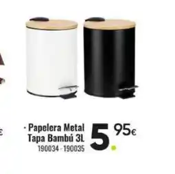 Family Cash Papelera Metal Tapa Bambú oferta