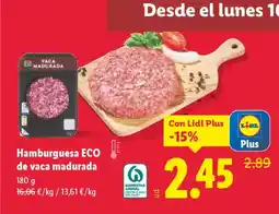 Lidl Hamburguesa ECO de vaca madurada oferta