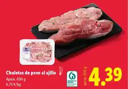 Lidl Chuletas de pavo al ajillo oferta