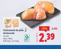 Lidl Contramuslo de pollo deshuesado oferta