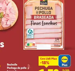 Lidl REALVALLE Pechuga de pollo braseado oferta