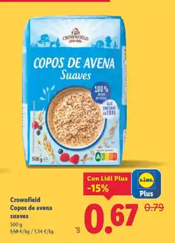 Lidl CROWNFIELD Copos de avena suaves oferta
