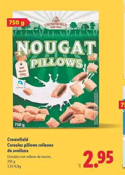 Lidl CROWNFIELD Cereales pillows rellenos de avellana oferta
