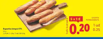 Lidl Baguetina integral 51% oferta