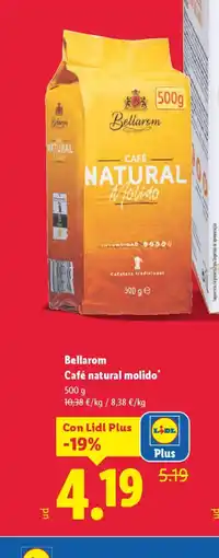 Lidl BELLAROM Café natural molido oferta