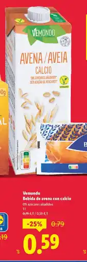 Lidl VEMONDO Bebida de avena con calcio oferta