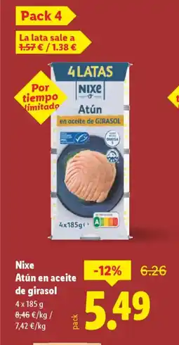 Lidl NIXE Atún en aceite de girasol oferta