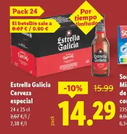 Lidl ESTRELLA GALICIA Cerveza especial oferta