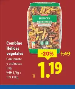 Lidl COMBINO Hélices vegetales oferta