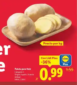 Lidl Patata para freír oferta