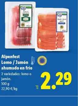 Lidl ALPENFEST Lomo/Jamón ahumado en frío oferta