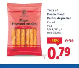 Lidl TASTE OF DEUTSCHLAND Palitos de pretzel oferta