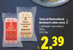 Lidl TASTE OF DEUTSCHLAND Bratwurst sabor curry oferta
