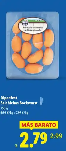 Lidl ALPENFEST Salchichas Bockwurst oferta