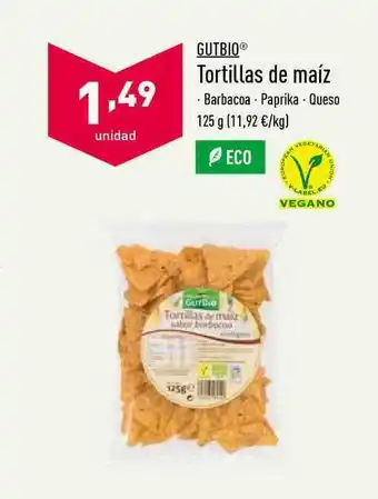 ALDI Gutbio Tortillas De Maíz 125g oferta