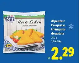 Lidl ALPENFEST Croquetas triángulos de patata oferta