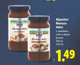 Lidl ALPENFEST Mostaza dulce oferta