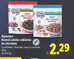 Lidl ALPENFEST Bretzel salados cubiertos de chocolate oferta